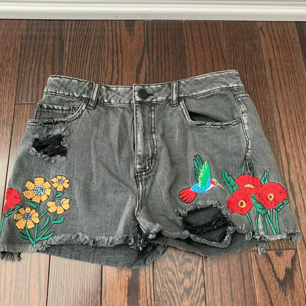 High waisted jean shorts